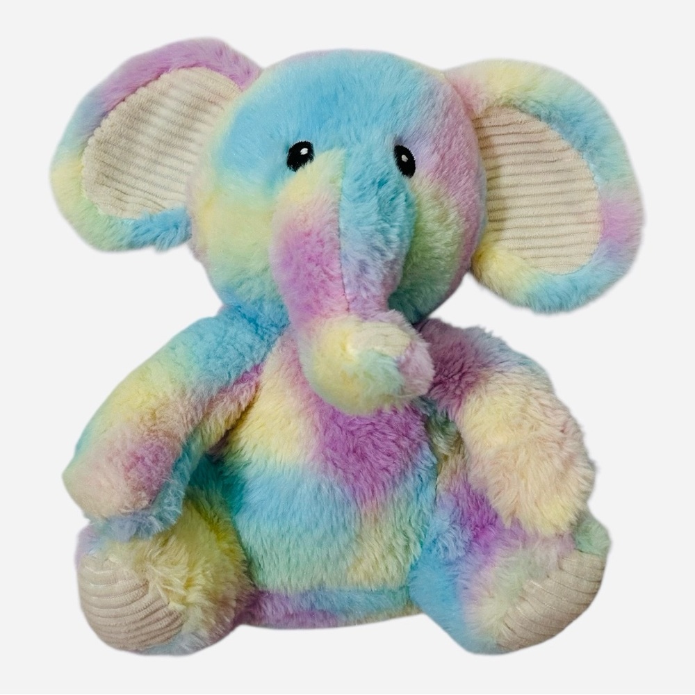 Tie Dye Elephant Plush Toy. Spark Create Imagine Multicolor Rattle-Crinkle Sound